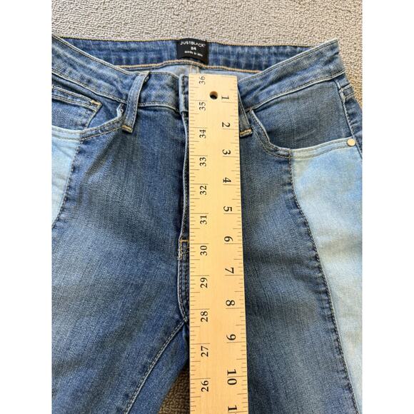JUSTBLACK Female Light Dark Wash Denim Jeans Size 24 Raw Hem Straight Leg - Picture 7 of 16